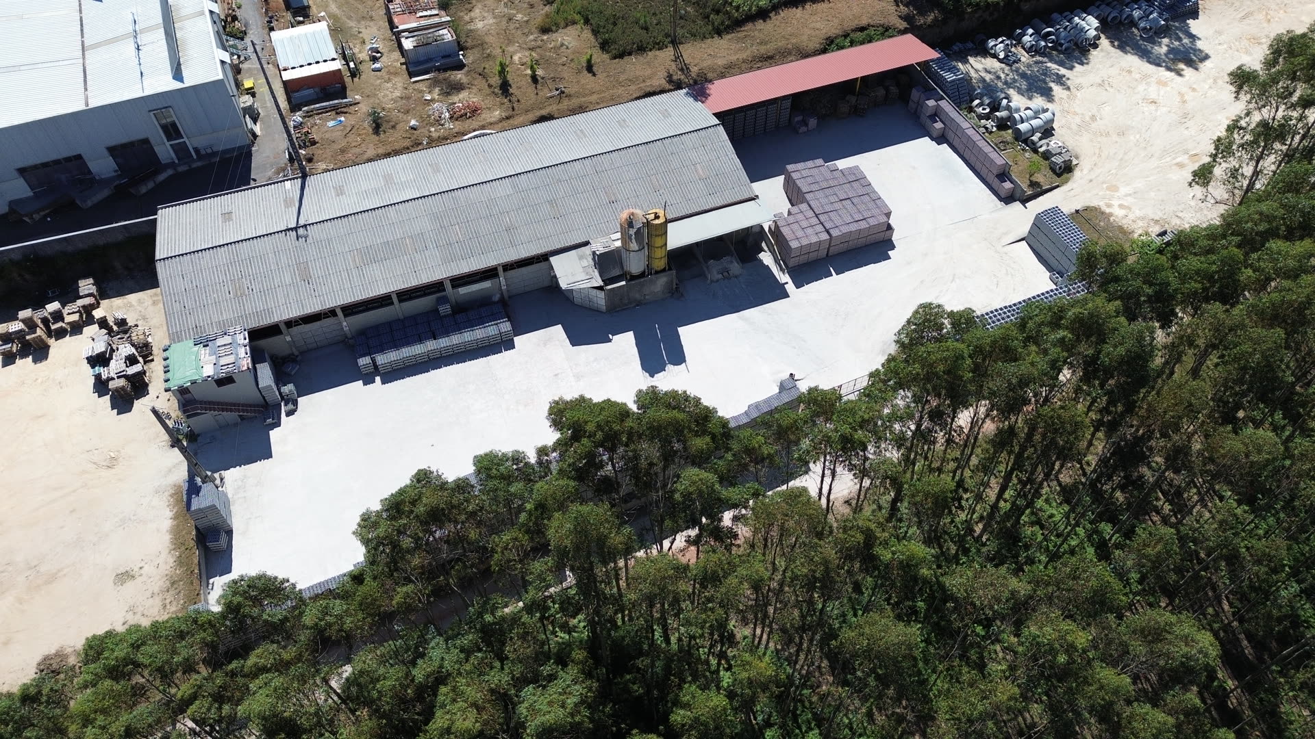 Vista aérea da fábrica